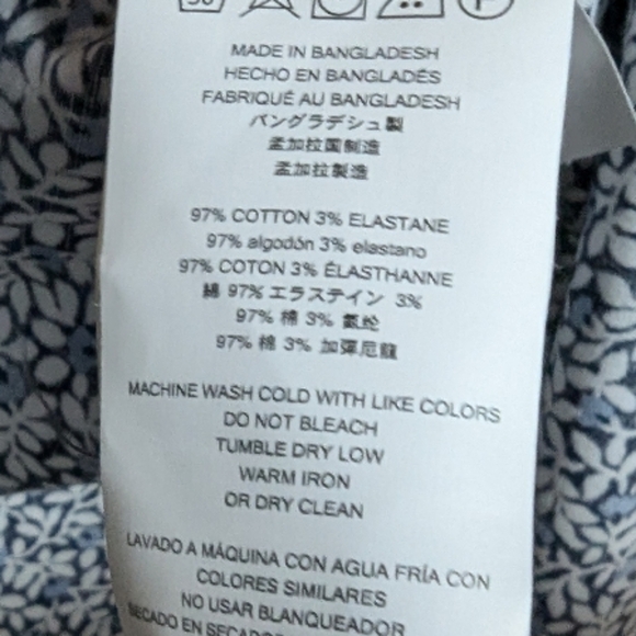 Michael Kors men long sleeve button down shirt blue floral top M slim fit m-001 - Picture 5 of 5